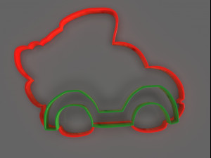 christmas truck cookie cutter 3D Print Model