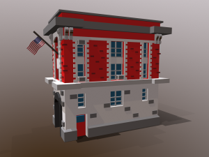 fire station low poly Modelo 3D