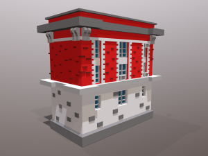 fire station low poly Modelo 3D