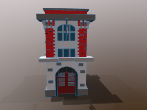 fire station low poly Modelo 3D