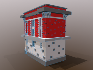 fire station low poly Modelo 3D