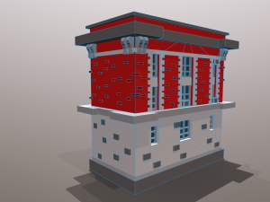 fire station low poly Modelo 3D