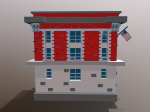 fire station low poly Modelo 3D