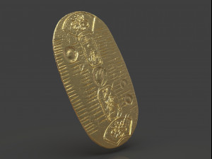 gold coin koban Modelo de Impressão 3D