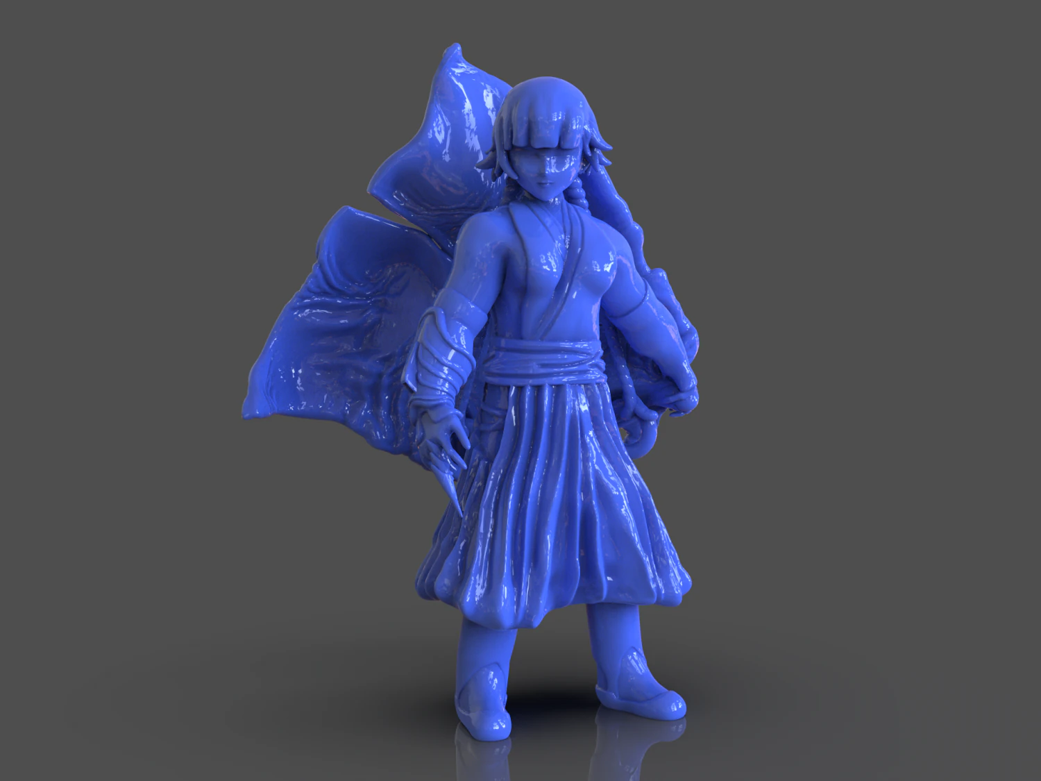 soifon anime mini figure 3D Print Model .c4d .max .obj .3ds .fbx .stl .blend