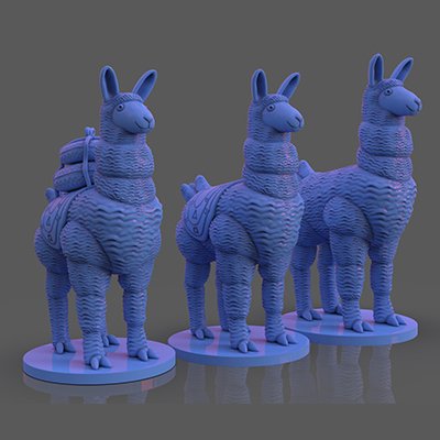 stylized llama 3 versions Model do druku 3D .c4d .max .obj .3ds .fbx .stl .blend 