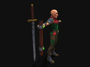 Medieval Stylized Bandit and Sword 3D Model