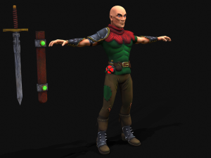 Medieval Stylized Bandit and Sword Modelo 3D