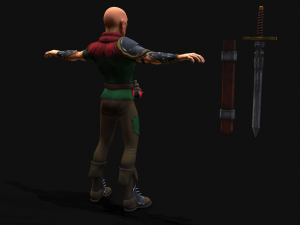 Medieval Stylized Bandit and Sword Modelo 3D