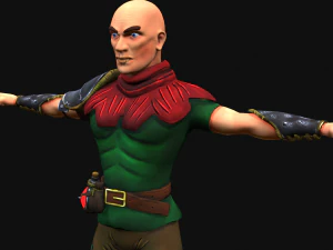 Medieval Stylized Bandit and Sword 3D Model