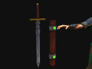 Medieval Stylized Bandit and Sword 3D Model