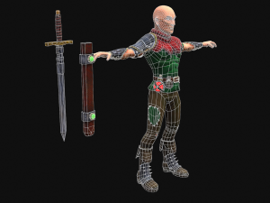 Medieval Stylized Bandit and Sword Modelo 3D