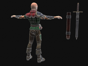 Medieval Stylized Bandit and Sword Modelo 3D