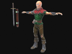 Medieval Stylized Bandit and Sword Modelo 3D