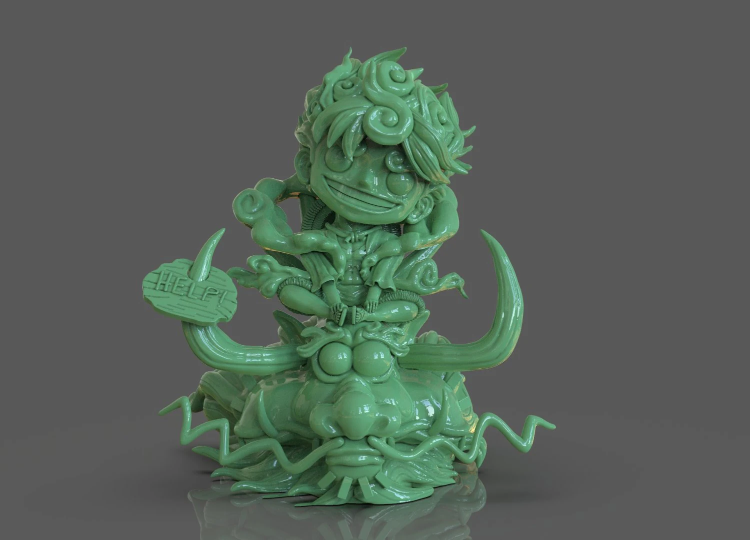 Chibi Luffy Nika 3D Print Model .c4d .max .obj .3ds .fbx .stl .blend