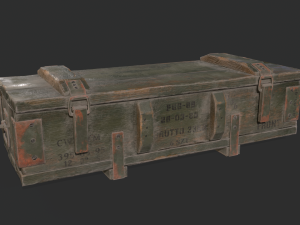 Military Wooden Box Modello 3D