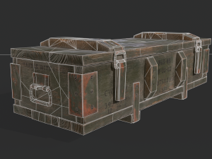 Military Wooden Box Modello 3D