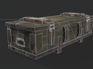 Military Wooden Box Modello 3D