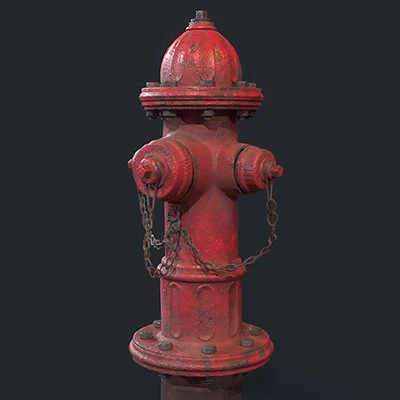Urban Fire Hydrant 3D Model .c4d .max .obj .3ds .fbx .stl .blend
