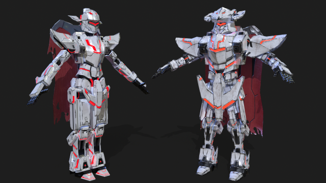 PSO 2 Soro Female And Soro Male 3D Модель .c4d .max .obj .3ds .fbx .stl .blend 