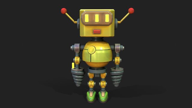Stylized Robot 6 63 The Hot 3D Model .c4d .max .obj .3ds .fbx .stl .blend 