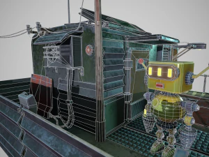 The Robot and his Shack 3D Model