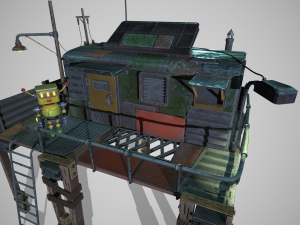 The Robot and his Shack 3D-Modell