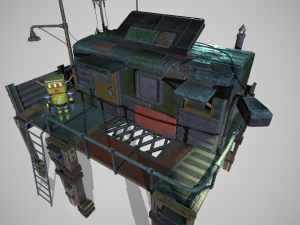 The Robot and his Shack 3D-Modell