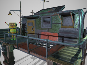The Robot and his Shack 3D-Modell