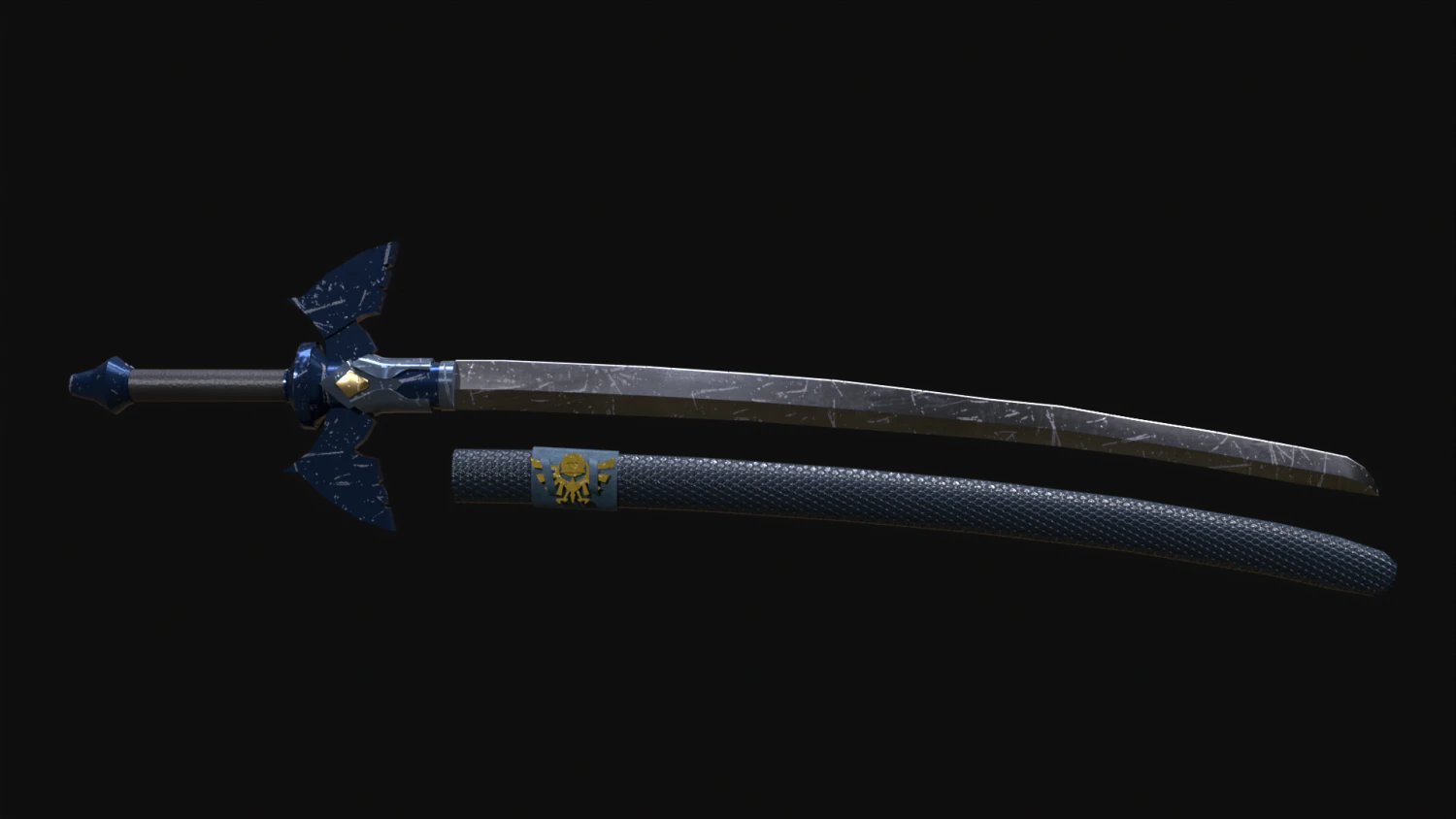 마스터 카타나 3D 모델 .c4d .max .obj .3ds .fbx .stl .blend 