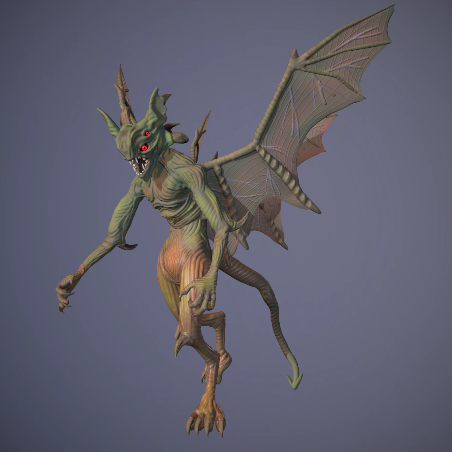 Stylized Gargoyle 3D Model .c4d .max .obj .3ds .fbx .stl .blend 