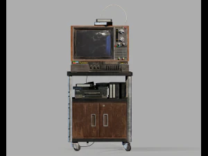 Old Television and VHS Set 3D Model