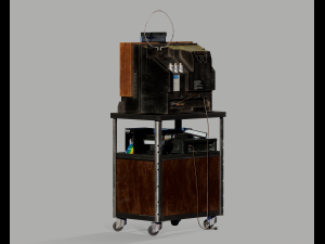 Old Television and VHS Set 3D Model