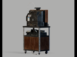 Old Television and VHS Set 3D Model