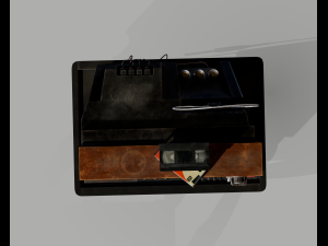 Old Television and VHS Set 3D Model