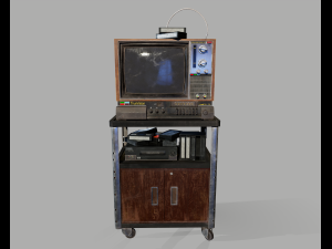 Old Television and VHS Set 3D Model