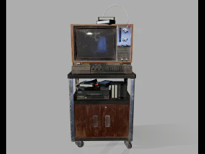 Old Television and VHS Set 3D Model