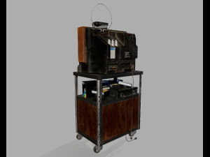 Old Television and VHS Set 3D Model