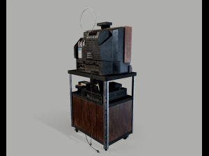 Old Television and VHS Set 3D Model