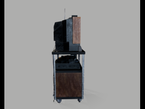 Old Television and VHS Set 3D Model
