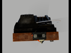 Old Television and VHS Set 3D Model