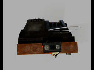 Old Television and VHS Set 3D Model