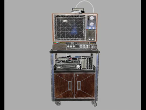 Old Television and VHS Set 3D Model