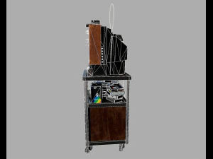 Old Television and VHS Set 3D Model