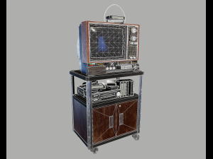 Old Television and VHS Set 3D Model