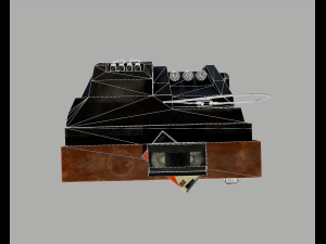 Old Television and VHS Set 3D Model