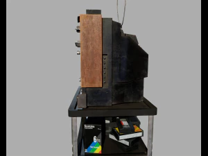 Old Television and VHS Set 3D Model