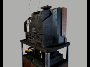 Old Television and VHS Set 3D Model