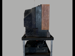 Old Television and VHS Set 3D Model
