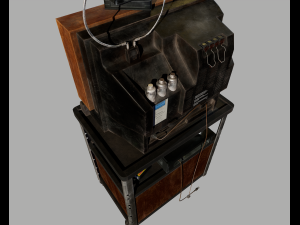 Old Television and VHS Set 3D Model